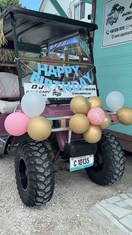 Birthday cart close up with balloons